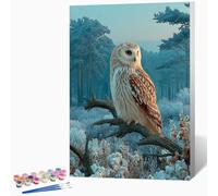 Animal Paint by Numbers for Adults Owl Paint by Numbers Kits, Hobbies for Adults Women, DIY Acrylic Pigment Color Oil Drawing Kits Wall Art for Living Room Decor 24x32 Inch (Without Frame) -LKF072585
