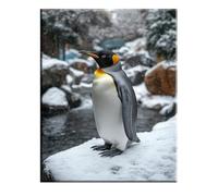 Animal Paint by Numbers for Adults, Paint by Numbers Kits for Beginners, DIY Craft Oil Painting Art Kits for Adults with Paint Brushes Acrylic, Home Wall Decor, 70x95cm, Without Frame Penguin 2w-56