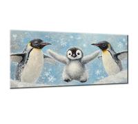 Animal Paint by Numbers for Adults, Paint by Numbers Kits On Canvas, DIY Digital Painting for Adults Beginners with Acrylic and Brushes, Penguin Oil Painting Craft for Home Wall Decor 32x64 Inch w0-59