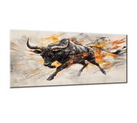Animal Paint by Numbers for Adults, Paint by Numbers Kits On Canvas, DIY Digital Painting for Adults Beginners with Acrylic and Brushes, Ox Oil Painting Craft Art for Home Wall Decor 24x48 Inch w0-169