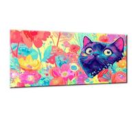 Animal Paint by Numbers for Adults, Paint by Numbers Kits On Canvas, DIY Digital Painting for Adults Beginners with Acrylic and Brushes, Cat Oil Painting Craft for Home Wall Decor 16x32 Inch w0-145