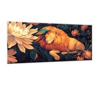 Animal Paint by Numbers for Adults, Paint by Numbers Kits On Canvas, DIY Digital Painting for Adults Beginners with Acrylic and Brushes, Lion Oil Painting Craft for Home Wall Decor 40x80 Inch w0-175