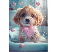 Animal Paint by Numbers for Adults, Paint by Numbers Love Pattern DIY Acrylic Oil Painting Kits, with 3 Brushes, Simple Painting Kits for Beginner Kids for Home Wall Decor Gifts 8x12 inch, Model 1427