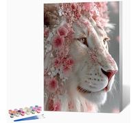 Animal Paint by Numbers for Adults Tiger Paint by Numbers Kits, Hobbies for Adults Women, DIY Acrylic Pigment Color Oil Drawing Kits Wall Art for Living Room Decor 24x32in (Without Frame) -LKF0797Y0
