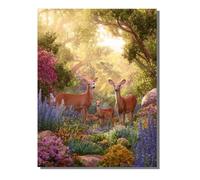 Animal Paint by Numbers for Adults with Frame, Paint by Numbers Deer, Easy DIY Oil Painting Kits on Canvas with Brushes, Hobbies for Women, Painting for Home Wall Decor Gifts 32 x 44 inch ZBSDK602