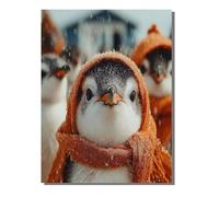 Animal Paint by Numbers for Children, 12 x 16 in Large Paint by Numbers for Adults Penguin, DIY Oil Paintings Crafts Hobbies Women Gifts With Frame Brushes and Acrylic Pigment Home Wall Decor KSWDK245