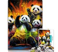 Animal Panda 1000 Pieces Jigsaw Puzzles for Adults And Teens,Staycation Kill Time Every Piece Is Unique - Challenging Family Fun Game 38x26cm
