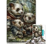 Animal Panda Art Jigsaw Puzzles for Teenagers,Challenging Game Toys Every Piece Is Unique - Challenging Family Fun Game (50x75cm)