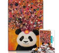 Animal Panda Art Jigsaws 1000 Pieces for Adults,Staycation Kill Time Every Piece Is Unique - Challenging Family Fun Game (75x50cm)