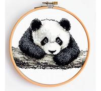Animal Panda Cross Stitch Kits for Beginners Adults,11 CT Patterns Dimensions Embroidery Kits Arts Craft Kits, Home Decor 13.7 x 13.7in,35x35cm（508 A