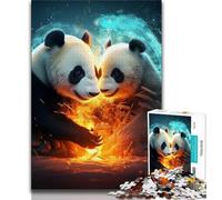 Animal Panda Jigsaw Puzzles for Teenagers 1000 Piece Puzzle,Fun Games Every Piece Is Unique - Challenging Family Fun Game 38x26cm