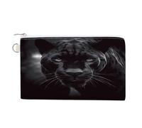 Animal Panther Coin Purse with Zipper Coin Wallet Coin Pouch Canvas Change Purse Pouch Zero Wallet Coin Bag