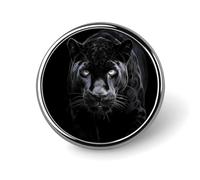 Animal Panther Round Lapel Pin Women's Novelty Buttons & Pins Metal Badge Cute Brooch Retro Pinback Badge Fashion Bag Pins for Hat Backpacks Tie Suit Wedding Party Accessory, silver, Circular