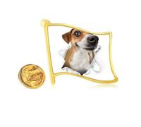 Animal Paper Breaking Shock Pride Golden Metal Flag Lapel Pin Badge