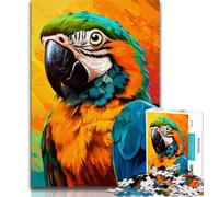 Animal Parrot Jigsaws Puzzles 1000 Pieces for Adults Gifts,Stress Reliever Staycation Kill Time with Matching Poster And Trivia Sheet (50x75cm)