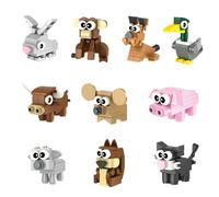 Animal Party Building Block Set - 10 Wild Animal Bricks Kit with Pig, Monkey, Classroom Rewards, STEM Educational Toys, Creative Jungle Adventure Gift for Kids 6+ (305 PCS)