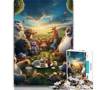 Animal Party Jigsaw Puzzles for Adults 2000 Pieces,Help The Brain Exercise Addictive Toys to Cultivate Patience Suitable for Couples 70x100cm