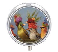 Animal Party Pill Box Cute Round Pill Case Portable Medicine Tablet Case Vitamin Organizer for Pocket