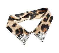 Animal Pattern Detachable Faux Collar With Rhinestones Decors Neck Accessory For Women Teens Everyday Outfit Enhancer Leopard Print Beaded Collar Accessory