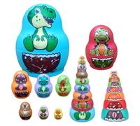 Animal Pattern Nesting Dolls - Random Color Cartoon Set, Multi-Size Russian Doll Stack, Skill Development Activity, Imaginative Play, Cognitive Thinking, Motor Coordination | Home Playroom