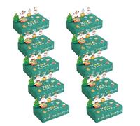 Animal Patterned Treat Packaging Box 10Pcs Cardstock Foldable Gift Boxes for Celebration Holiday Foldable Packaging Set