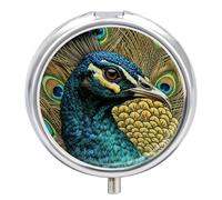 Animal Patterns Pill Box Cute Round Pill Case Portable Medicine Tablet Vitamin Holder Organizer for Purse Pocket