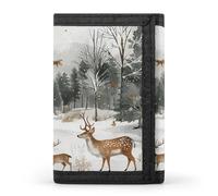 Animal Patterns Trifold Wallet Front Pocket Coin Purse - Slim Credit Card Holder for Men & Women, Animals and Trees, One Size, Classic