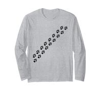 Animal Paw Pattern Dog Cat Trail Tracks Long Sleeve T-Shirt