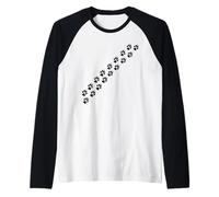 Animal Paw Pattern Dog Cat Trail Tracks Raglan Baseball Tee