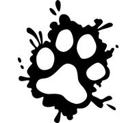 Animal Paw Print Splat Splash Vinyl Decal Sticker for Car/Window/Wall (Black Gloss)