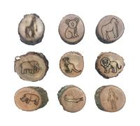 Animal Paw Print Stamps - Footprint Blocks with Solid Wood Handle, Rubber Surfaces, Detailed Texture, Portable Creative Decoration Toolbox | Party