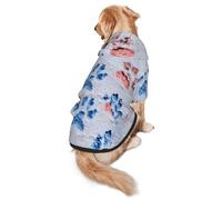 Animal Paw Prints Adorable Dog Hoodie - Soft Polyester Pet Hoodie For Medium And Large Dogs, Seasons