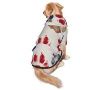 Animal Paw Prints Adorable Dog Hoodie - Soft Polyester Pet Hoodie For Medium And Large Dogs, Seasons