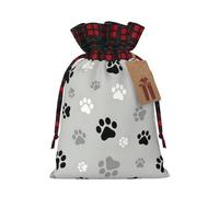 Animal Paw Prints Gifts Bag Christmas Wrapping Storage Bag Fabric Storage Tags Christmas Accessories Xmas