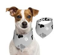Animal Paw Prints Print,Dog Bandanas Cotton Pet Scarf Adjustable Bibs for Pet,S