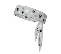 Animal Paw Prints Print Head Tie Headbands, Ninja Karate Tie, Athletic Sweatbands,Sweat Wicking Workout Head Band