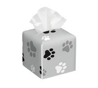 Animal Paw Prints Print Tissue Box Cover, Leather Tissue Holder Decorative Tissue Box Holder For Kitchen, Bathroom
