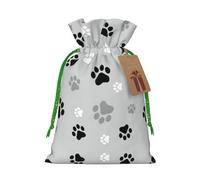 Animal Paw Prints Printed Drawstring Gift Bags,Various Sizes, Bulk Plastic Packaging Bags
