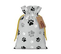 Animal Paw Prints Printed Drawstring Gift Bags,Various Sizes, Bulk Plastic Packaging Bags