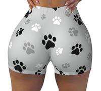 Animal Paw Prints Printing Womens Athletic Shorts Running Shorts 1 Pack for Workout Yoga Running Shorts, Black, S Short