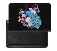 Animal Peacock of Peony Flowers Feather Passport Wallet Cute Passport Case with Card Slot Travel Passport Holder Cover