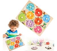 Animal Peg Puzzles Wooden Toys for 1-2 Year Olds - Learning Educational Toddler Toys Age 1-3 - Montessori-Inspired Preschool Activities for Boys Girls - Easter Birthday