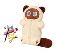 Animal Pen Bag - Pencil Case for Girls | Animal Pen Passport | Cartoon Cat Pen Case, Soft Stationery Storage for College School Adults Teen Girl Boy | The Interest of the Child, Learning, White Cat