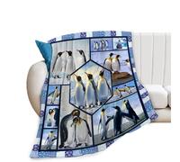 Animal Penguin Blanket, Penguin Gifts Throw Blanket for Sofa Couch Bed Living Room, Penguins Soft Warm Cozy Blankets for Adults Kids Men Women 40"x50"
