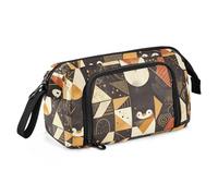 Animal Penguin Rose Gold Retro Pencil Pouches Large Capacity Bags with Zipper Lightweight for Teen Back to School Supplies
