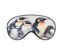 Animal Penguins Watercolor Pattern Sleep Mask Animal Penguins Watercolor Pattern Light Blocking Sleeping Eye Mask, Eye Cover with Adjustable Strap Eye Sleep Shade Cover
