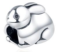 Animal Pets Charm-925 Sterling Silver Cute Rabbit, Night Owl Bird, Flying Pig, Myth Unicorn, Peace Bird Pigeon, Bear, Frog, Butterfly Beads, fits European Charms Bracelet, Gifts for Best Friend/Daughter/Mum/Girl
