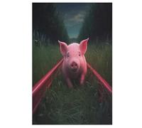 Animal Pig Wooden Jigsaw Puzzles for Adults 1000 Piece Puzzle for Kids & Teens, Fun Educational Games for Family Game Night （78×53cm）