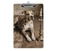 Animal Pit Bull Clipboard 8.5×12.5 Inch Acrylic Clip Board with Metal Clip A4 Letter Size Decorative Clipboard Cute Hanging Clipboards for Office, Teacher, Nurse, Doctor,