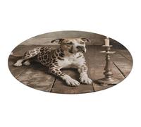Animal Pit Bull Round Area Rug Non Slip Backing Doormat Water Absorbent Plush Throw Low-Pile Non-Slip Floor Mat Carpet for Living Room Bedroom Entryway Nursery Room 80 * 80cm